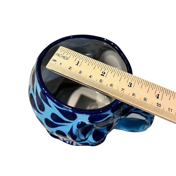 Signed Mexico Dimensional Blue Elephant Mug Signed Guate - Picture 11 of 13